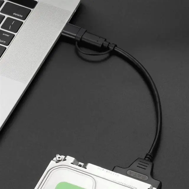 Alt view image 2 of 4 - Ageryu Typec+USB 3.0 To SATA Hard Drive Adapter Cable Hard Disk Driver Converter For 2.5/3.5 Inch Mobile Hard Drive