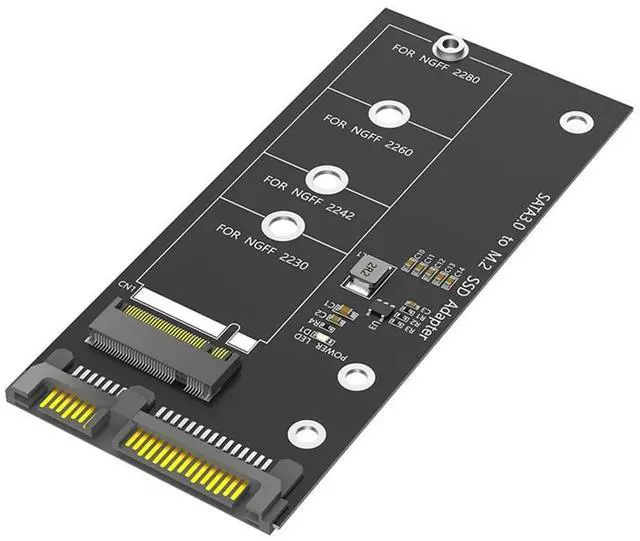 Alt view image 2 of 4 - M.2 NGFF To SATA Adapter Card B Key/B & M Key SSD Converter For NGFF M.2 2280 2260 2242 2230 SSD (Not For M.2 NVME)