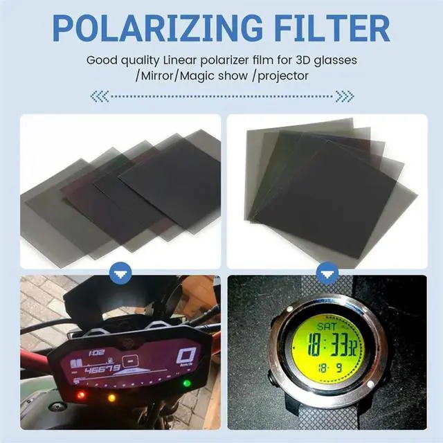 Alt view image 2 of 4 - Ageryu Linear Polarizer Film Polarizing Film For Polarization Photograph 10X10cm ,5PCS No Adhesive-N33R