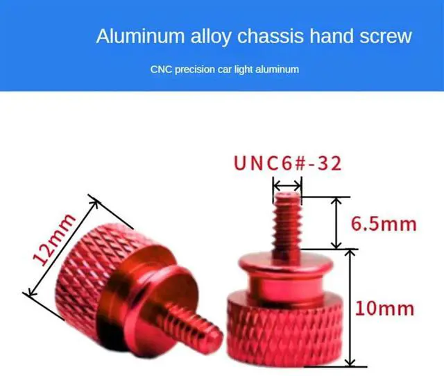 Alt view image 3 of 4 - Ageryu 10Pcs/Lot UNC6-32 M3.5 Hand Screw for PSU Computer Case Screws Red