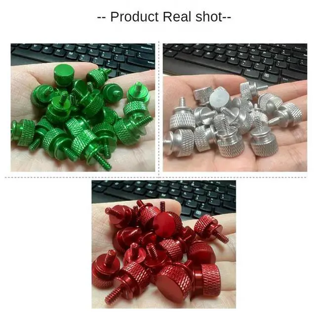 Alt view image 4 of 4 - Ageryu 10Pcs/Lot UNC6-32 M3.5 Hand Screw for PSU Computer Case Screws Red