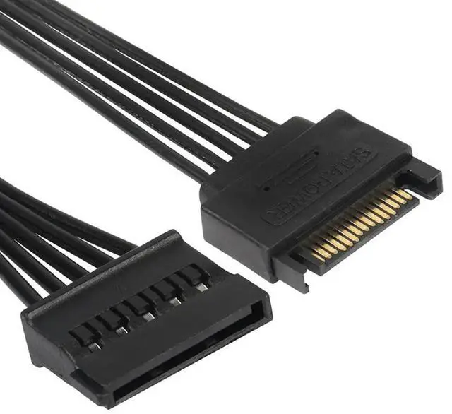 Alt view image 2 of 4 - Ageryu 15 Pin Sata Power Splitter 1 To5 Hard Drive HDD SSD Power Supply Cable Cord Extension Cable Hard Disk Expansion Cable-N33R