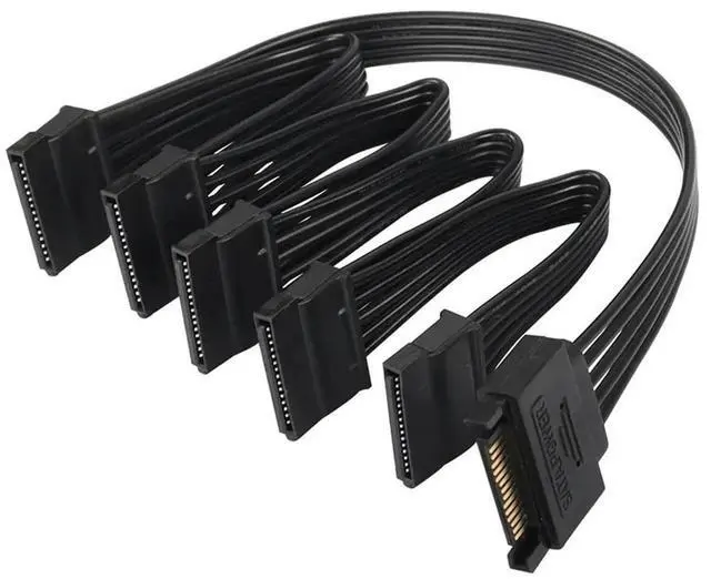 Alt view image 3 of 4 - Ageryu 15 Pin Sata Power Splitter 1 To5 Hard Drive HDD SSD Power Supply Cable Cord Extension Cable Hard Disk Expansion Cable-N33R