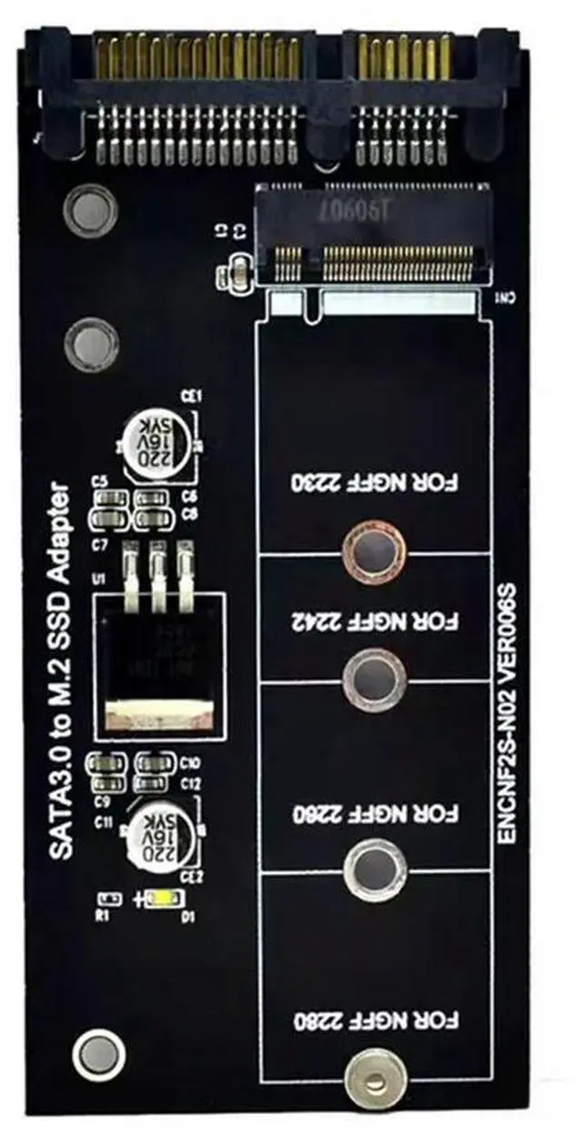 Alt view image 2 of 4 - M.2 SATA Adapter M2 To SATA Adapter M.2 To SATA Adapter M.2 NGFF Converter 2.5Inch SATA3 Card B Key For 2230-2280 M2 SSD-N33R
