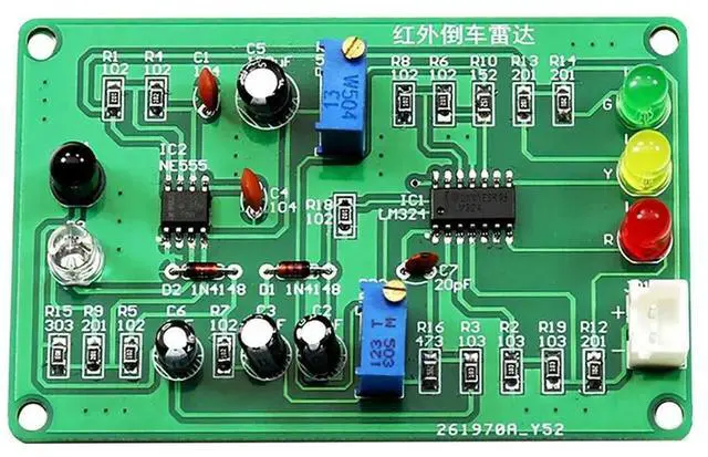Alt view image 3 of 4 - Ageryu SMD Infrared Reversing Radar Practice Soldering Kit Welding Training Board For DIY EK1950-N33R