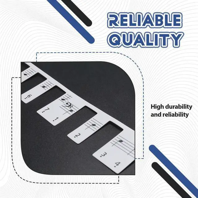 Alt view image 4 of 4 - Ageryu Removable Piano Keyboard Note Labels Electronic Piano Sound Sticker Staff Piano Key Stickers 61-Key Full Size-N33R