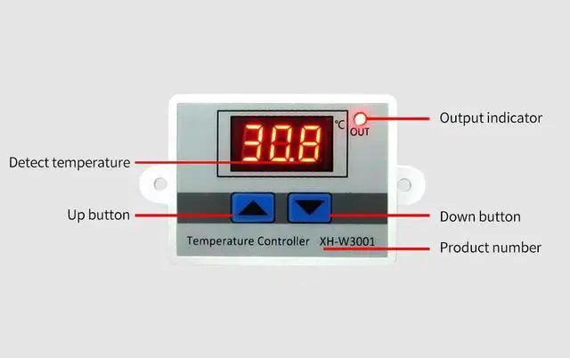 Alt view image 2 of 4 - Ageryu Digital Temperature Controller Display Thermostat Control Switch And Thermistor Sensors Temperature Probe-N33R