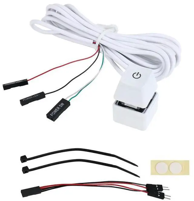 Alt view image 2 of 4 - Ageryu 2M Portable LED Lights Computer Desktop Switch PC External Start Power On/Off Button Extension Cable