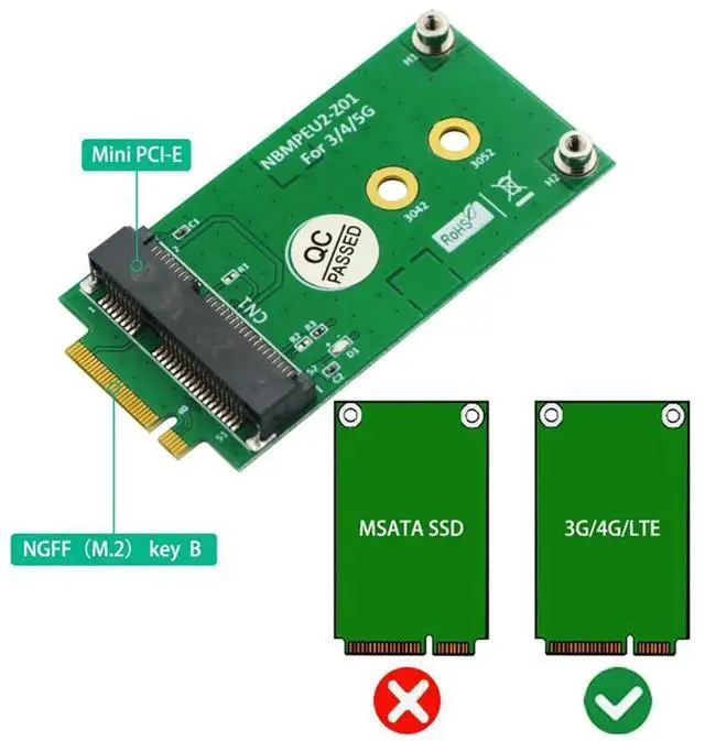 Alt view image 2 of 4 - Ageryu Mini PCI-E To M.2 Adapter M.2 NGFF To Mini PCI-E Adapter For 5G 4G 3G LTE GSM Module NO NANO SIM Card Slot