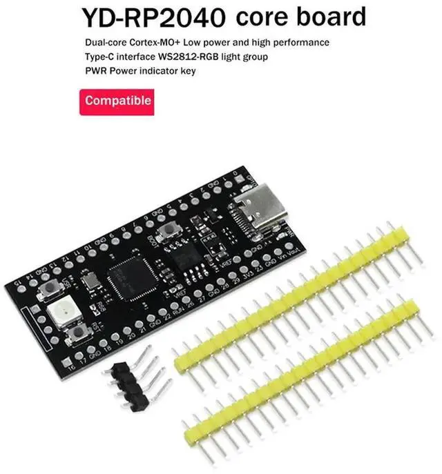 Alt view image 4 of 4 - Ageryu YD-RP2040 Development Board Flash Core Board Compatible Pi PICO Dual-Core Microcontroller Motherboard