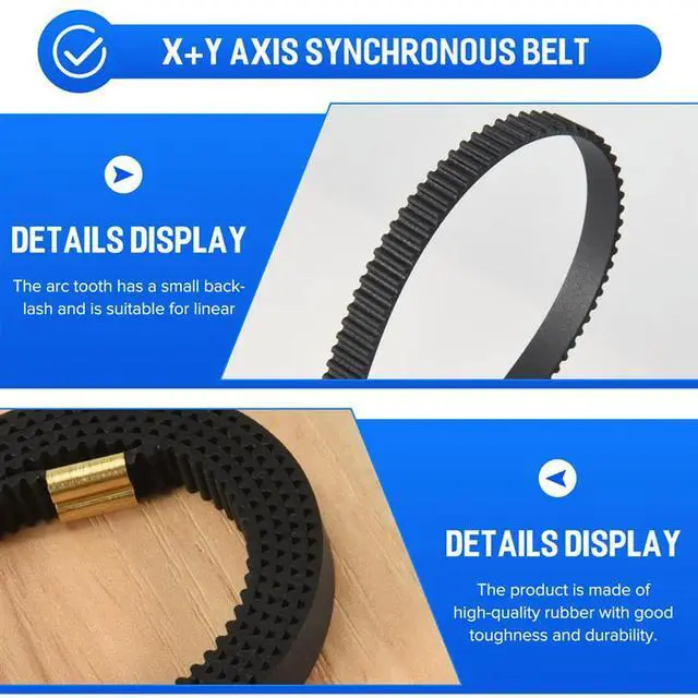 Alt view image 4 of 4 - X+Y Axis Synchronous Belt Gt2-6Mm X 765Mm+Y 720Mm Closed-Loop Timing Belt Terminal For Creatity Ender 3 3D Printer Par