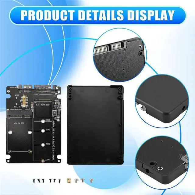 Alt view image 4 of 7 - Ageryu NGFF To SATA Serial Adapter MSATA To SATA3.0 Dual Purpose 2-In-1 Adapter Box Sub Internal And External Boards