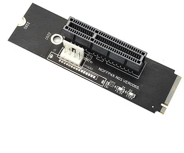 Alt view image 2 of 4 - NGFF M.2 to PCI-E 4X X1 Riser Card with Indicator for GPU BTC Mining