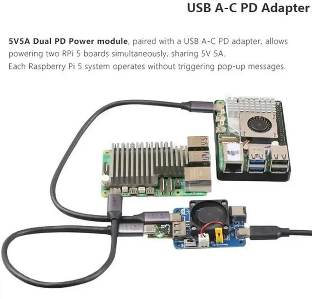 Alt view image 4 of 7 - Ageryu For Pi5 USB A-C PD Adapter Mini PD Trigger Activation Power USB-A To USB-C Adapter For Pi 5