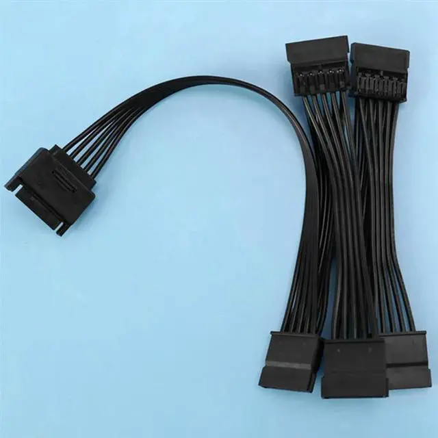 Alt view image 4 of 4 - 2PCS 15 Pin SATA Power Extension Hard Drive Cable 1 Male To 5 Female Power Supply Splitter Adapter Cable