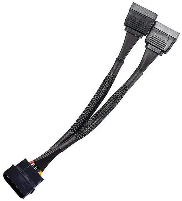 Main image of 4 Pin Male IDE Molex To Dual 15Pin Female SATA Power Splitter Converter Adapter Cable Hard Drive HDD SSD Extension Cable-N33R