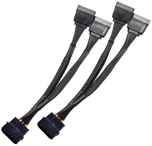 Alt view image 2 of 4 - 4 Pin Male IDE Molex To Dual 15Pin Female SATA Power Splitter Converter Adapter Cable Hard Drive HDD SSD Extension Cable-N33R