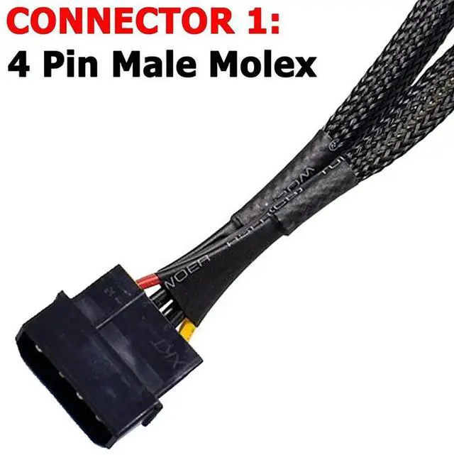 Alt view image 4 of 4 - 4 Pin Male IDE Molex To Dual 15Pin Female SATA Power Splitter Converter Adapter Cable Hard Drive HDD SSD Extension Cable-N33R