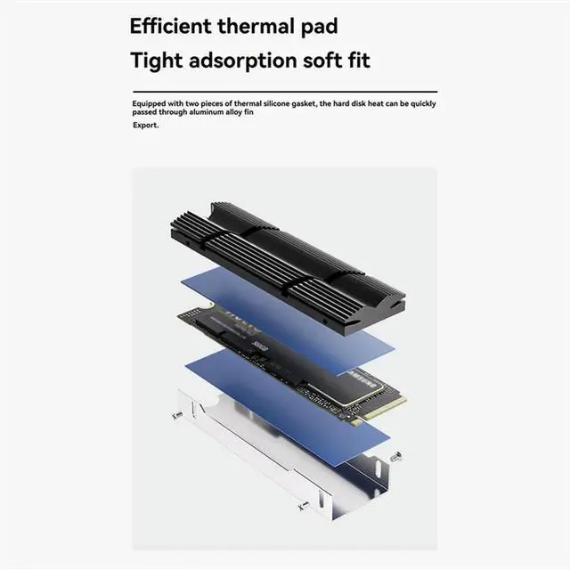 Alt view image 2 of 4 - Ageryu M.2 SSD Nvme Heatsink 2280 Aluminum Radiator With Silicone Thermal Pad Solid State Drives Cooling Accessories B