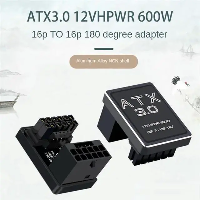 Alt view image 2 of 4 - Ageryu Pcie5.0 Graphics Card ATX3.0 Adapter PSU 12VHPWR Adapter GPU Steering Connector 16Pin 600W Wiring Artifact