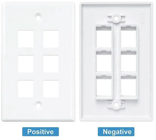Alt view image 3 of 4 - 6-Port Ethernet Wall Plate,For Keystone Jack Wall Plate With RJ45 Keystone Inline Coupler Insert, Female To Female Cat