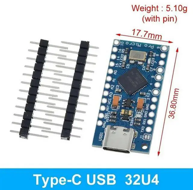 Alt view image 3 of 3 - Ageryu Development Board TYPE-C Interface Atmega32u4 Self USB Updater 5V/16M Microcontroller