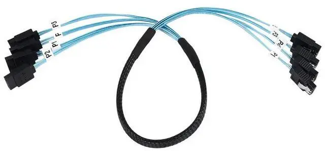 Main image of Ageryu SAS Cable Sata Cable High Speed 6Gbps 4 Ports/Set For Server 0.5 Meter-N33R