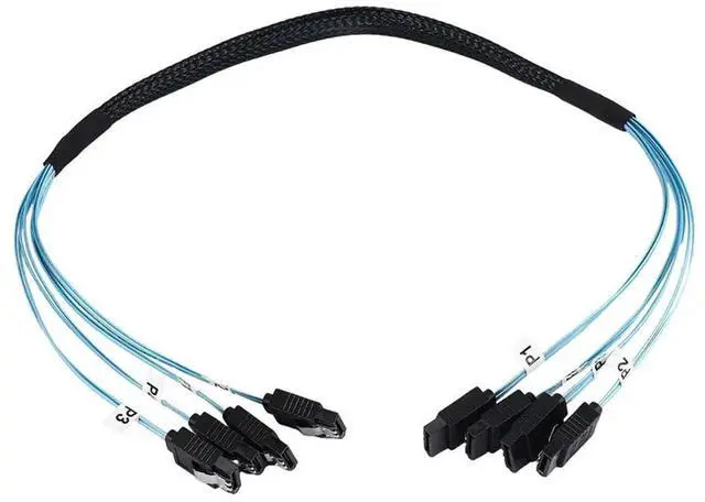 Alt view image 2 of 4 - Ageryu SAS Cable Sata Cable High Speed 6Gbps 4 Ports/Set For Server 0.5 Meter-N33R