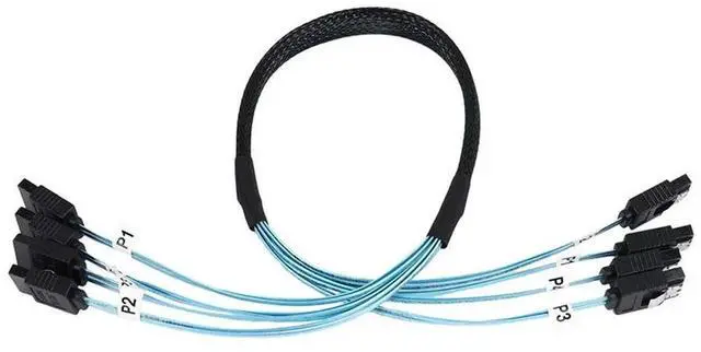 Alt view image 4 of 4 - Ageryu SAS Cable Sata Cable High Speed 6Gbps 4 Ports/Set For Server 0.5 Meter-N33R