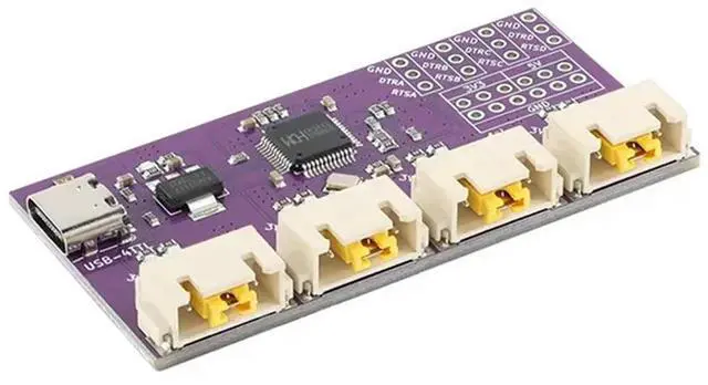 Alt view image 2 of 7 - Ageryu Quad Channel TTL Serial Conversion Module With CH344 Chip  USB To TTL Serial Port, Type-C Interface, 6Mbps High-Speed