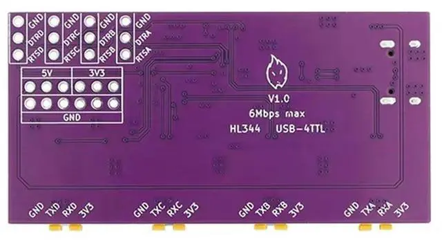 Alt view image 4 of 7 - Ageryu Quad Channel TTL Serial Conversion Module With CH344 Chip  USB To TTL Serial Port, Type-C Interface, 6Mbps High-Speed