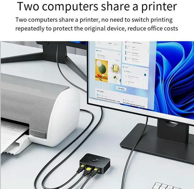 Alt view image 2 of 4 - Ageryu USB Printer Sharer Device 2 Ports USB2.0 Selector Printer Sharing Peripheral For Printer USB Splitter Sharing Printer-N33R