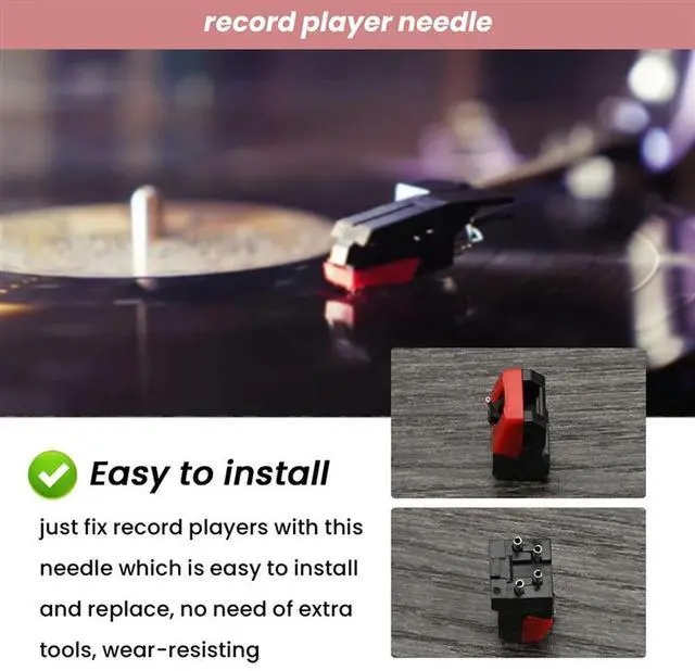 Alt view image 3 of 4 - Ageryu 4 Pcs Turntable Replacement Stylus Needles Turntable For LP Crosley Jensen 1Byone Phonograph Record Player-N33R