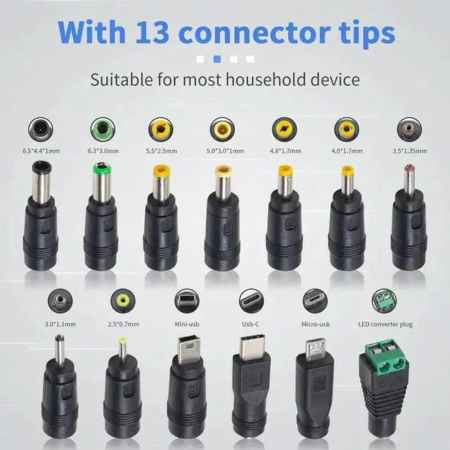 Main image of Ageryu 5V DC 5.5 2.1Mm Jack Charging Cable Power Cord, USB To DC Power Cable With 13 Interchangeable Plugs Connectors Adapter