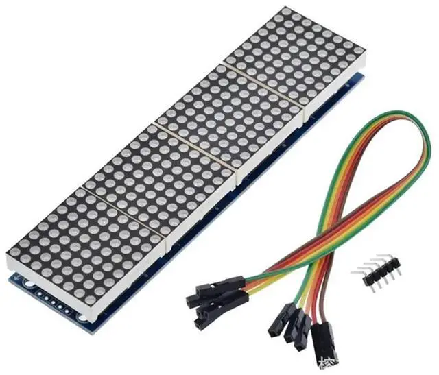 Alt view image 3 of 4 - Ageryu MAX7219 Dot Matrix Module 8X8 Common Cathode LED Display 5V 4-In-1 Withdupont Wires Cable Fordiy Projects B-N33R