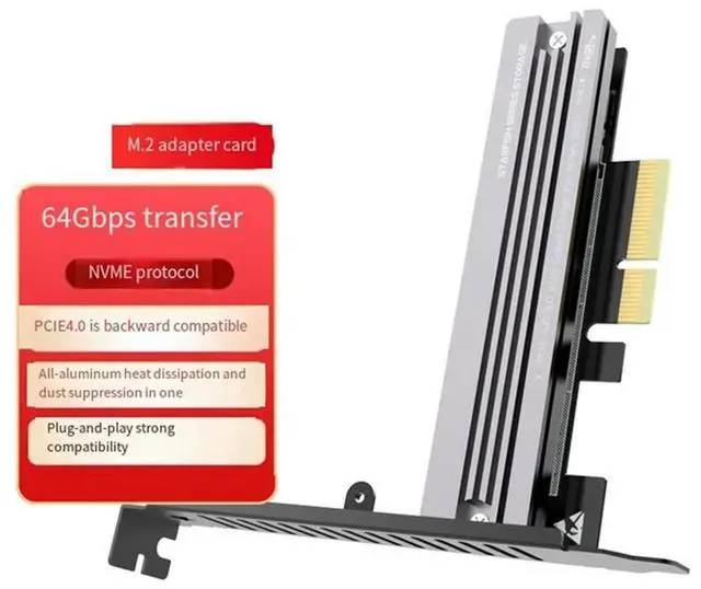 Alt view image 2 of 4 - Ageryu 64Gbps M.2 SSD NVME To PCIE 4.0 X1/X4/X8/X16 Converter Adapter With Heatsink PCI Express Expansion Card For Desktop PC