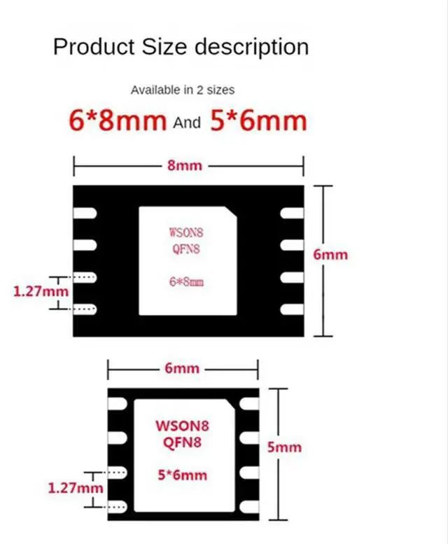 Main image of Ageryu DFN8 To DIP8 Socket QFN8/WSON8/MLF8/MLP8/DFN8 To DIP8 For CH341A Tl866ii Plus RT809H/F T48 T56 EZP2023 6X8mm-N33R