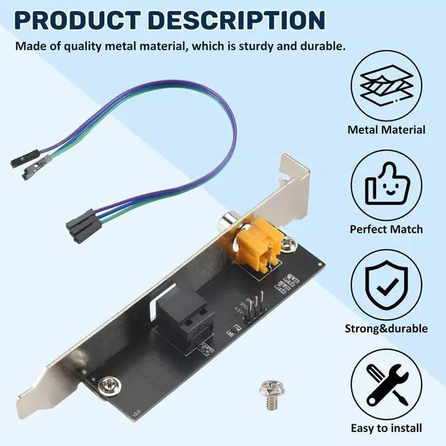 Alt view image 4 of 7 - Ageryu 24Bit 192Khz Daughter Card SPDIF Optical and RCA Out Plate Cable Bracket Digital Audio Output for AA56