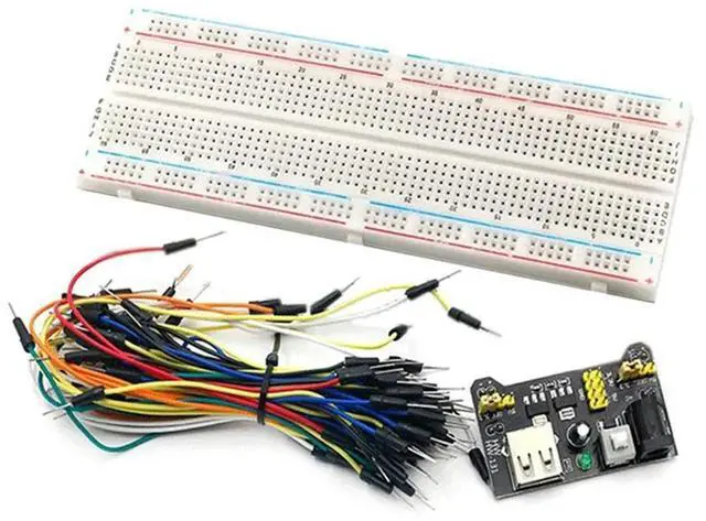 Alt view image 6 of 6 - Ageryu MB102 Breadboard Power Module Kit With 830 Point Solderless Breadboard & 65 Flexible Jumper Wires For Prototyping