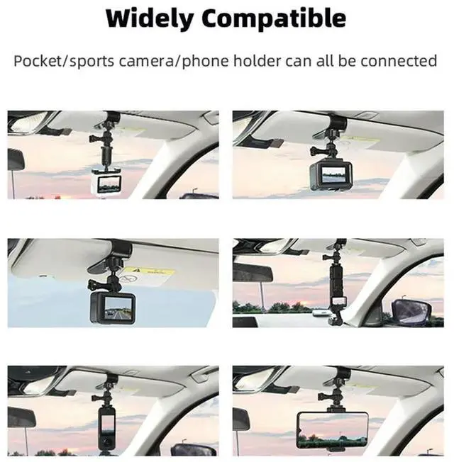 Alt view image 3 of 4 - Ageryu 1 Piece Action Camera Car Sun Visor Mount Action Camera Accessories Plastic For ACTION 4 X3 With 1/4 Inch Adapter-N33R