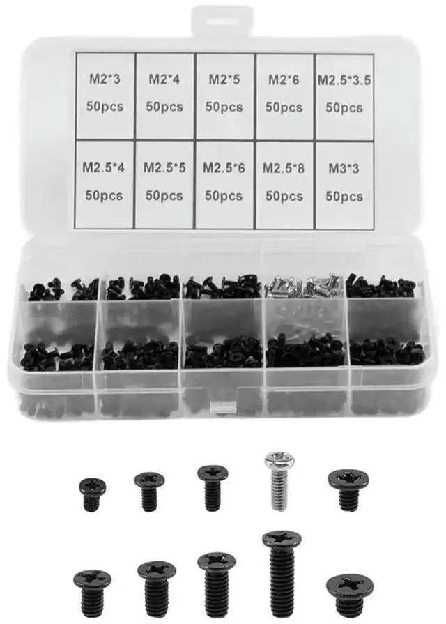 Alt view image 3 of 4 - Ageryu 500Pcs Laptop Universal Screw Replacement Kit M2, M2.5, M3 For Gateway -N33R