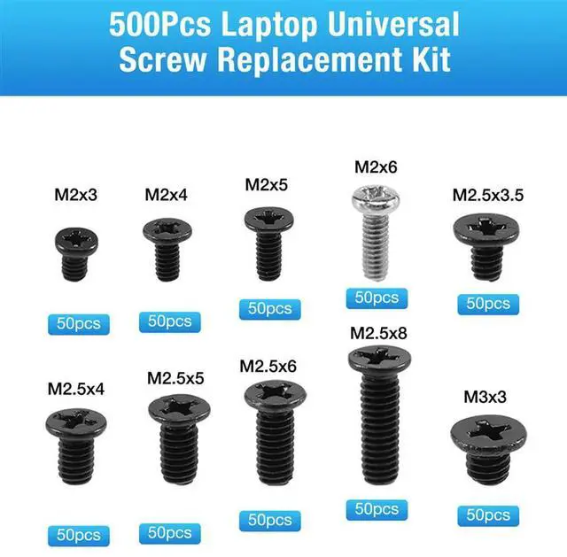 Alt view image 2 of 4 - Ageryu 500Pcs Laptop Universal Screw Replacement Kit M2, M2.5, M3 For Gateway -N33R