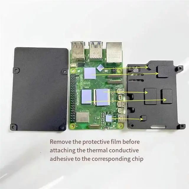Alt view image 5 of 7 - Ageryu For Pi 5 Aluminum Case With PWM Cooling Fan Heatsinks Metal Shell Active Passive Cooling Radiator Replacemen