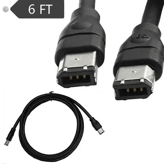 Alt view image 3 of 4 - Ageryu 1.8M Firewire Cable Black IEEE 1394 Firewire 400 To Firewire 400 Cable 6Pin Male To 6Pin Male Cable Easy Install Easy To Use-N33