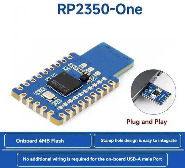 Alt view image 2 of 4 - RP2350-One Mini Development Board For Pi Microcontroller RP2350 USB Development Board Type-A Version 4MB Fla