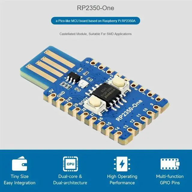 Alt view image 4 of 4 - RP2350-One Mini Development Board For Pi Microcontroller RP2350 USB Development Board Type-A Version 4MB Fla