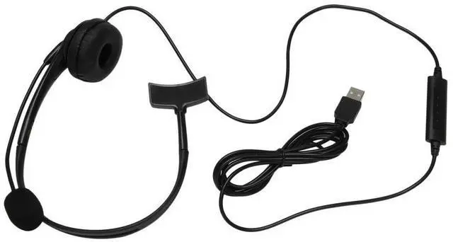 Alt view image 4 of 4 - Ageryu USB Call Center Headset With Noise Cancelling Mic Monaural Headphone For PC Home Office Phone Service Plug And Play-N33R