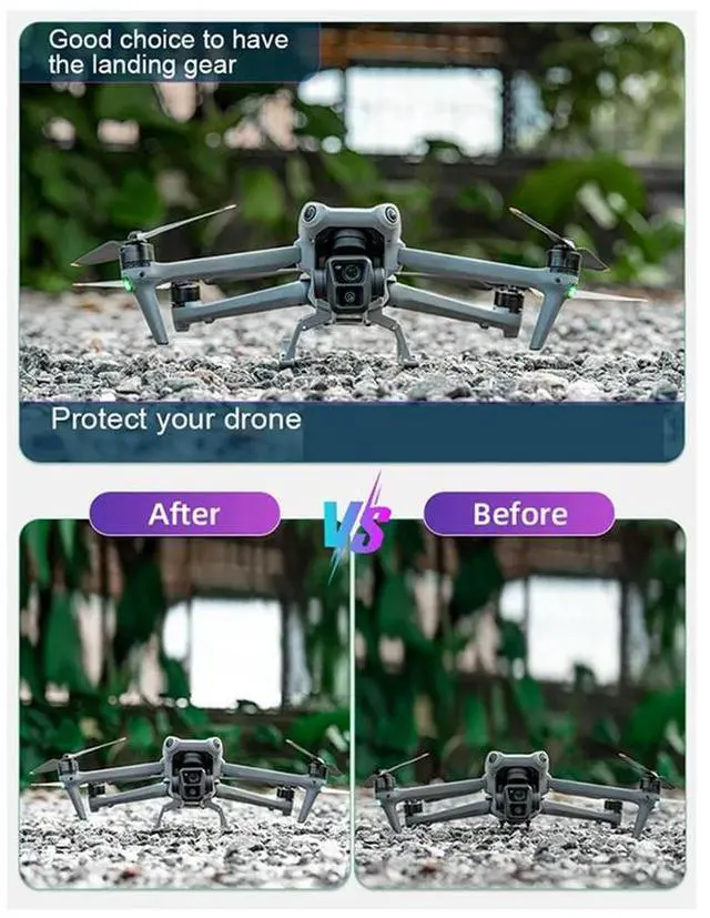 Alt view image 3 of 4 - STARTRC For Air3 Elevated Landing Gear Protection Anti Drop Cushioning Training Legs Drone Accessories-N33R