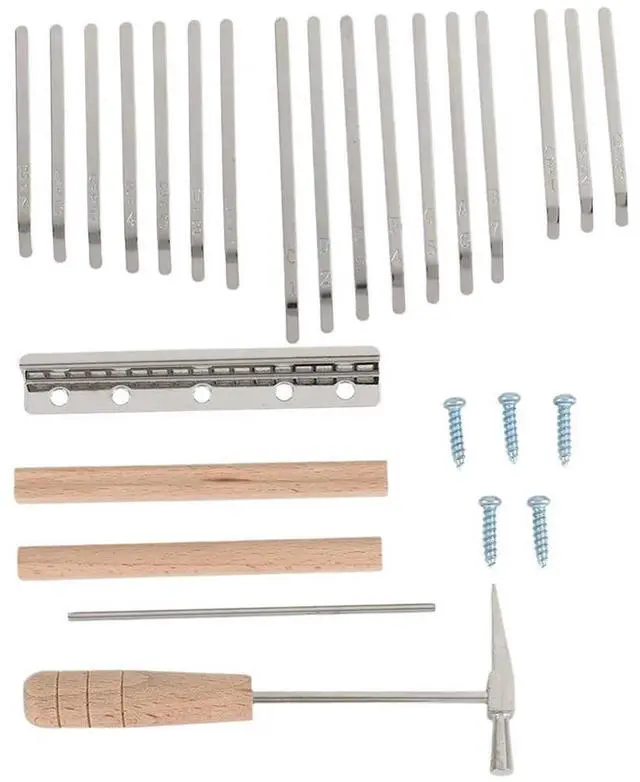 Alt view image 2 of 4 - Ageryu 17Keys Kalimba DIY Kit Thum Piano Replacement Parts With Keys Bridge Tuning Hammer Kit Kalimba Accessories-N33R