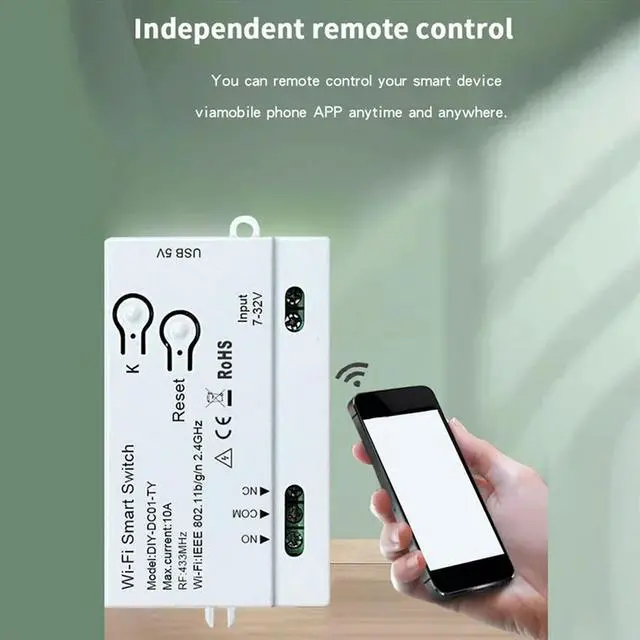 Main image of Ageryu Tuya Wifi Smart Switch DIY Timer 1CH 7-32V USB 5V 2.4G Wifi Smartlife Home Automation Module For Alexa Google Home IFTT-N33R